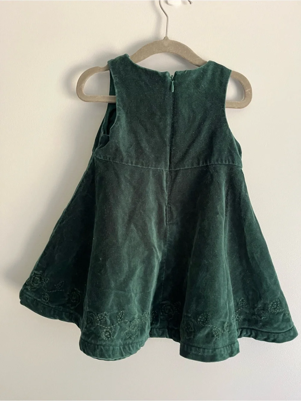 The Children's Place Dark Green Velvet Holiday Dress